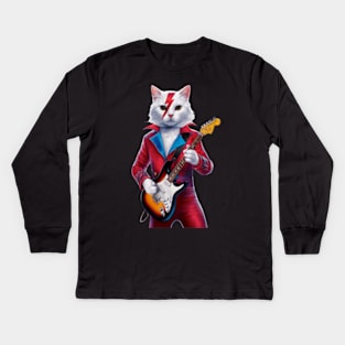 Ziggy Stardust Cat Kids Long Sleeve T-Shirt